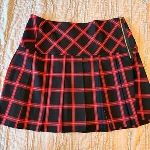 Trina Turk Plaid Red and Black Women's Skirt
